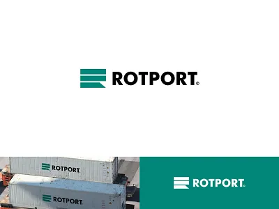 Rotport branding container design dutch harbor just for fun logo port rotterdam shipping transport
