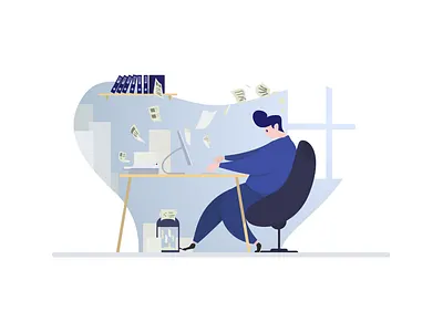 Working man ideas illustration illustrator office paper texting work working working process working progress working space workspace