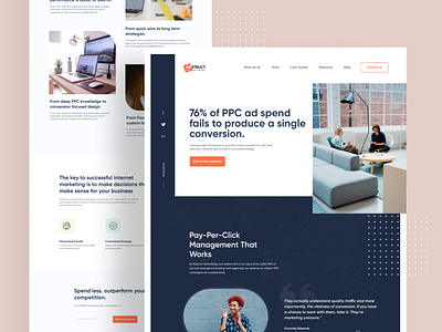 PPC Agency 2020 trends agency app design clean ui creative dailyui homepage ios landing page landing page marketing agency minimal mockups pay per click agency product design trendy design ui ux visual design web design