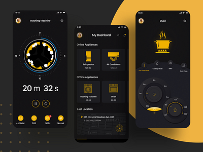 Smart Appliance alexa appliance controller dashboard design microwave mobiledesign remote control smartdevice smarthome ui ux washing machine