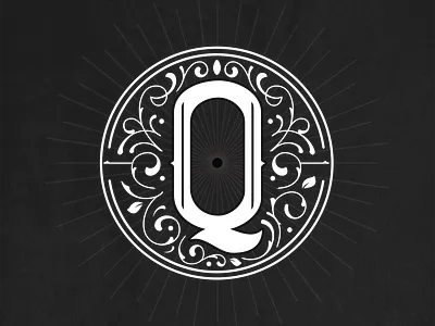 initial Q design drawing flat handdrawn illustration lettering logo type typography vintage