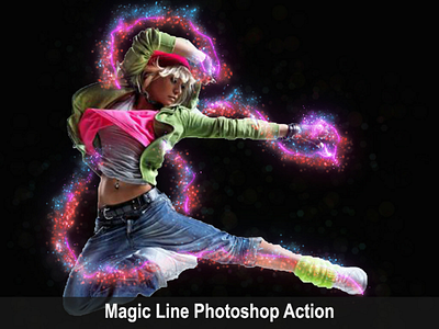 Magic line photoshop action amazing dance envato envatomarket flyer girl light magic photo photoshop pinterest poster sparkling trending viral