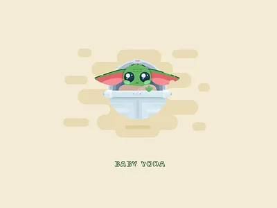The cutest baby Yoda baby yoda character design flat illustration illustration star wars vector
