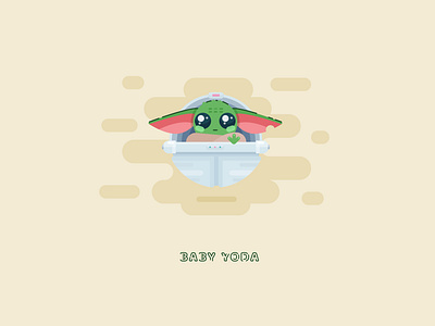 The cutest baby Yoda baby yoda character design flat illustration illustration star wars vector