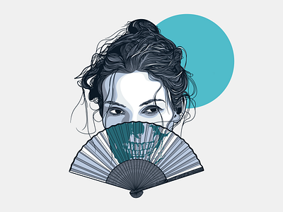 Blue Woman girl hair illustration mask skull woman women