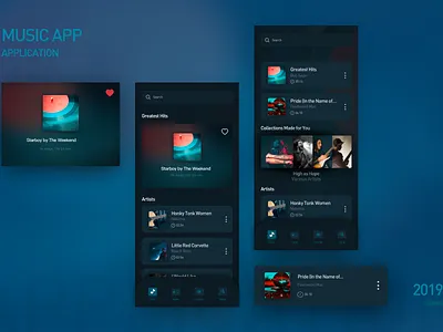 Music application app design ui
