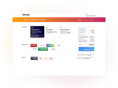 Mediaset Premium website #2 cart funnel movies tv shows