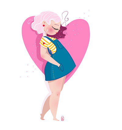 Shy character curve curvy digital illustration digitalart illustration ipadpro procreate