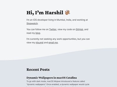 harshil.net blog personal site