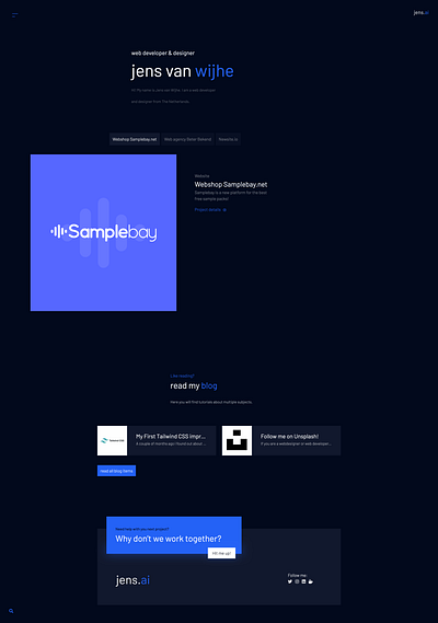Web developer portfolio / blog blog branding css designer developer html5 javascript portfolio portfolio site ui ux web webdeveloper website website concept