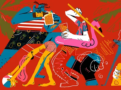 Tropical Pale Ale beer design beer illustration beer packaging bold colour brand illustration colorful craft beer editorial illustration illustration packaging illustration