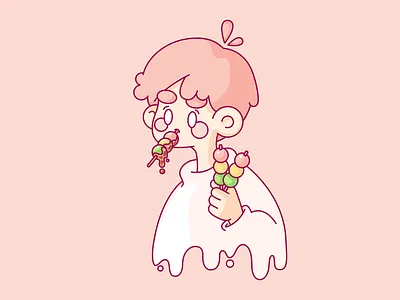 Dango Boy 🍡 dango illustration pastel pink vector