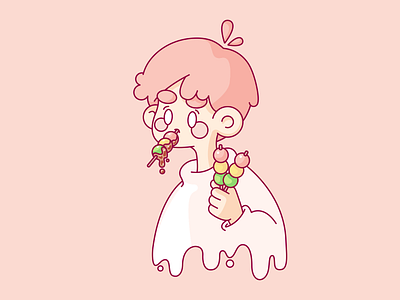 Dango Boy 🍡 dango illustration pastel pink vector