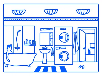 Bathroom animation bathroom design fun illustration illustrator motion towel