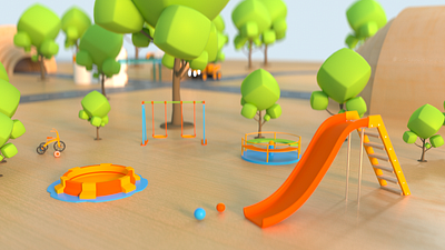 Playground 003 3d 3d animation 3d art 3d model 3d modeling animation cinema 4d octane render