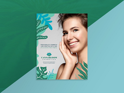 CannaBloom Cosmetics Flyer beauty cbd cbd cosmetics cosmetics flyer flyer artwork flyer design green marketing natural nature plants print print design