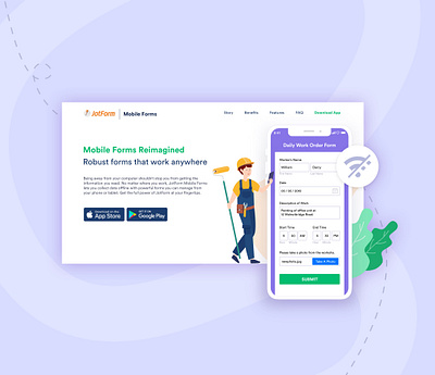 Landing for JotForm Mobile Forms branding form graphic design illustration jotform landing landing page landing page design mobile app online form uiux vector webdesign website design