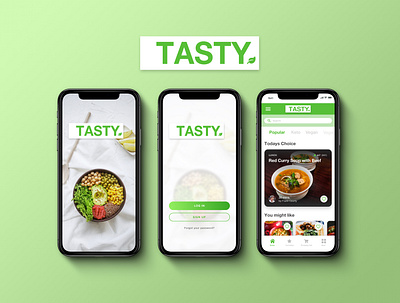 Tasty Food App app design clean design figma food food and drink food app food app design fresh layout mobile mobile design photoshop sketch ui ui design