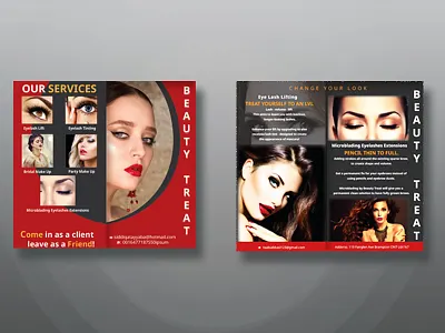 Beauty Treat poster design advertisement design banner advertisment banner advertisment poster design services design