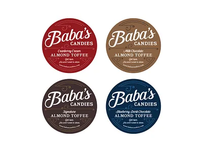 Baba's Candies Labels branding candy design label design logo package design product product design toffee vector