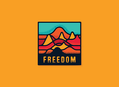 Freedom badge design graphic graphic design illustration illustration art illustrator mountain squamish sticker texture textures