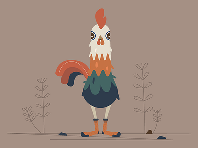 Rooster illustration animation design illustration kids motion motion design sketch