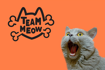 Team meow branding cat cute logo team
