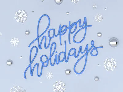 Happy Holidays 3d illustration 3d rendering calligraphy christmas cinema 4d festive handlettering holidays