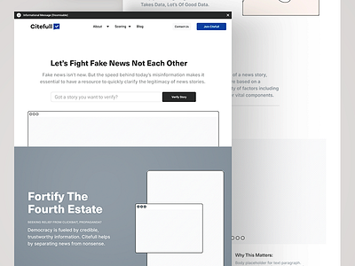 Citefull Wireframes blockchain fact checking fake news news wireframes