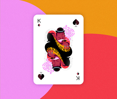 Jazz player cards - King of spades 2d affinitydesigner art colorful design flat illustration minimal pastels vector