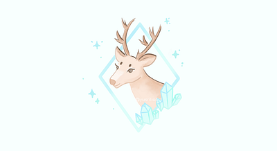 Crystal Deer animal character crystal deer frozen ice illustration reindeer winter