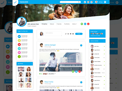 FACELOOK Profile Page app design ui ux web website