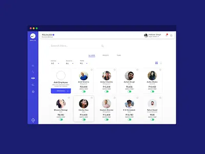 Kite Tab Manage Employees company dashboard ecommerce employee expense manage member ui ux web app