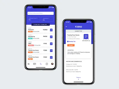 Kite Tab Expense Management bank expense finance list management mobile app receipt ui ux wallet