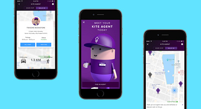 Kite Cash Agent Map agent app booking cash finance location map markers ui ux wallet