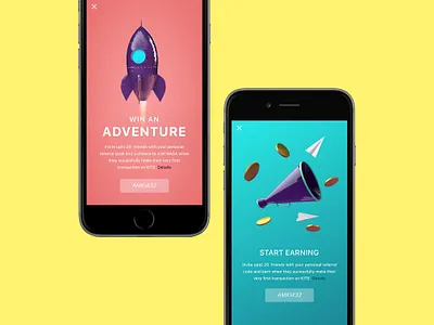 Kite Cash Promo Screen ad anoncement finanace free giveaway mobile app poster promo screen share share button sketch ui ux wallet