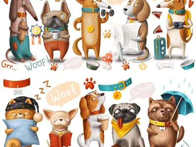 Old image part 2 animals art cartoon character dog doodle drawing illustration