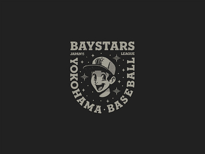 Baystars artwork badge logo baseball baseball player baystars black boy branding cap design font grey icon illustration japan logo manga merchandising stars tokyo