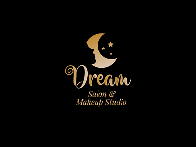 Dream Salon & Makup Studio - Logo Design beauty logo brand branding dark background logo gradient logo logo logo inspiration makeup studio salon