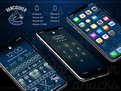 Vancouver Canucks Christmas "Ugly Sweater" Mobile Wallpaper design fan art ice hockey iphone nhl sport vancouver canucks wallpaper