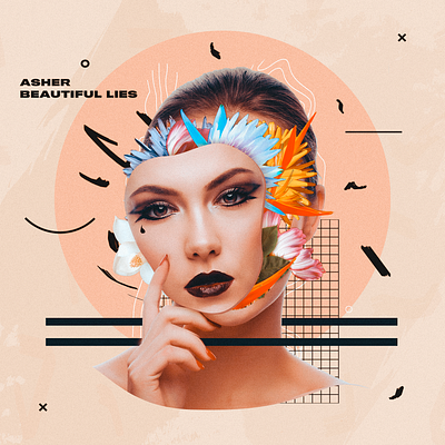 Music Cover | Asher - Beautiful Lies abstract art album art album cover album inspiration artwork colorful art cover art cover music design face art flowers music music art music artwork music cover