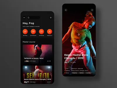 Dance training page design app icon，gui ui ux