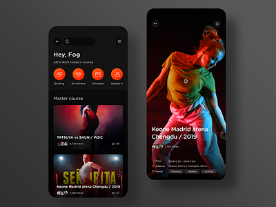 Dance training page design app icon，gui ui ux