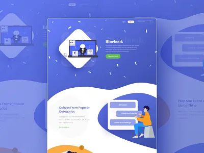 Quiz landing page 💕😊 adobexd bluebook design dribbble landing landingpage quiz ui ux webdesign website