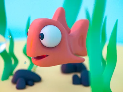 Curious fish 3d 3d art aquarium cartoon fish maya sea seaworld