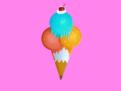 Ice Cream Cone drawing illustration procreate