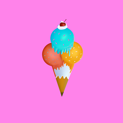 Ice Cream Cone drawing illustration procreate