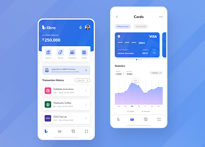 Banking App - Concept app bank bank app bank card banking business card card clean credit card daily ui finance finance app fintech history mobile app payment statistics transactions ui wallet