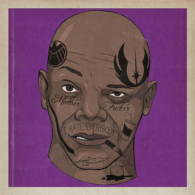 Samuel L Jackson adobe illustrator advertising illustration celebrity comedy design film illustration movie art tattoo