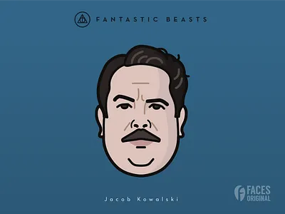 Faces Collection Vol. 05 - Fantastic Beasts - Jacob Kowalski art characters faces fantastic beast grindelwald harry potter harrypotter icon illustration jk rowling logo logo 3d movie netflix portrait portrait illustration tv serie tv series vector